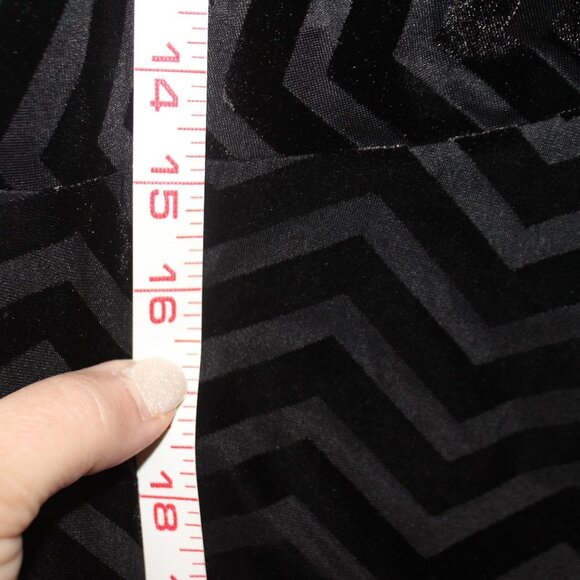 Lane Bryant Crushed Velvet Chevron Black Sleeveless Dress - Picture 10 of 14